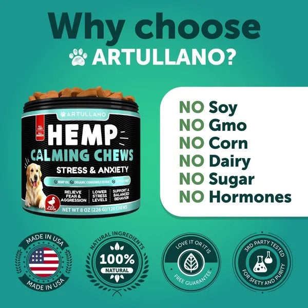 Calming Hemp Chews for Dogs – Anxiety & Stress Relief