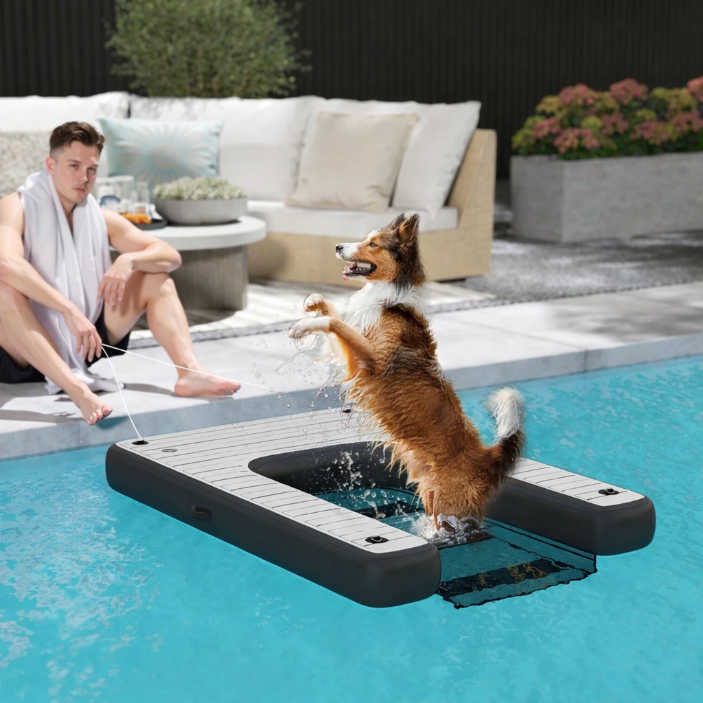UrbanPup Floating Dog Pool Ramp – Safe Water Exit Platform for Pools, Docks & Boats (Up to 286 lbs).