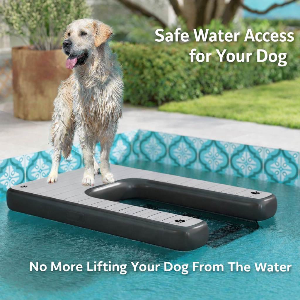 UrbanPup Floating Dog Pool Ramp – Safe Water Exit Platform for Pools, Docks & Boats (Up to 286 lbs).