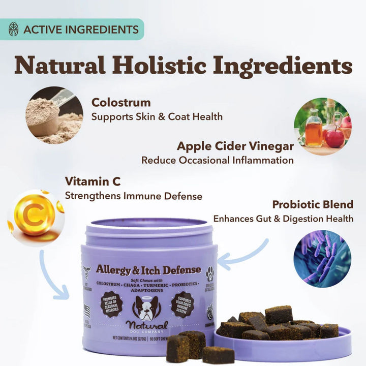 Dog Allergy & Itch Relief Chews – Immune Support & Skin Health (90 Soft Chews)