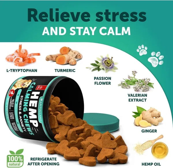 Calming Hemp Chews for Dogs – Anxiety & Stress Relief